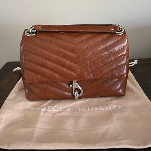 Rebecca Minkoff Edie Crossbody, New. Color: Dark Luggage with Silver hardware.